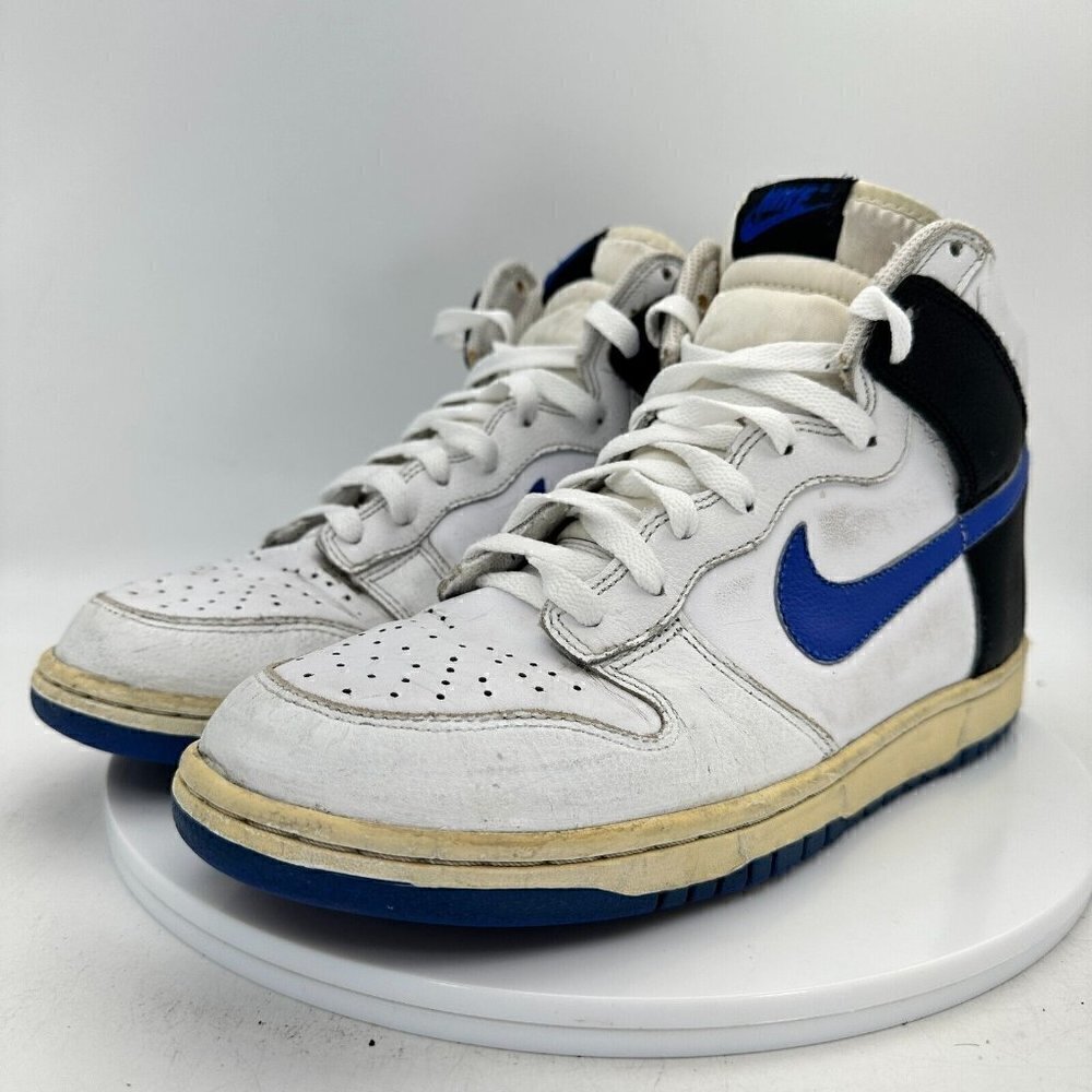 Nike Dunk High White Varsity Royal Blue Men Sneaker Shoes 317982-142 Size 9